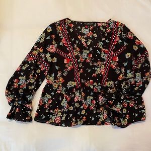 Mixed Floral Print | Laundry by Shelli Segal | Long sleeve v-neck blouse